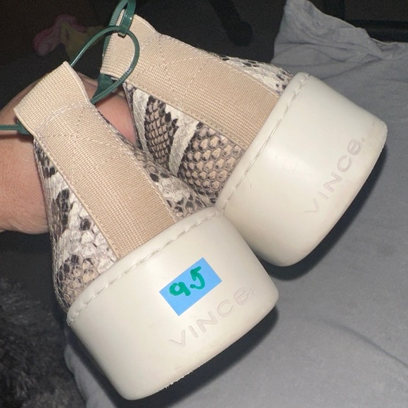 Vince Snake Print Flats in Brown and Cream - Picture 6 of 7